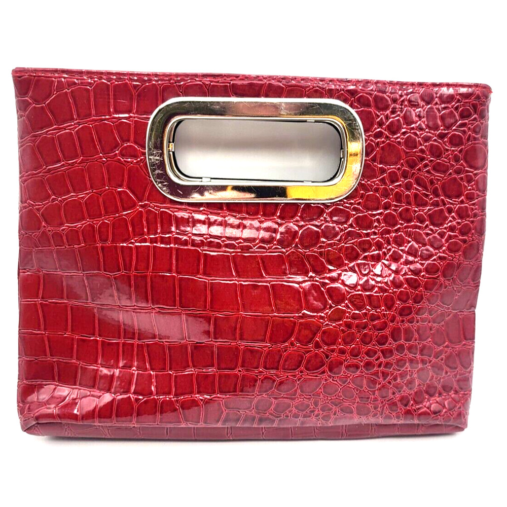 GIANNINI Red Croc Faux Leather Purse Handbag 10x8x3" Classy!